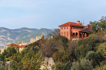 The cottage stands on a mountain in Alanya, Turkey.