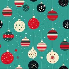 christmas balls seamless pattern