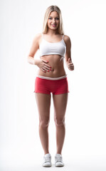 Naklejka premium Athletic wear and a cheerful thumbs-up