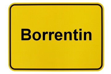 Illustration eines Ortsschildes der Gemeinde Borrentin in Mecklenburg-Vorpommern