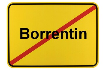 Illustration eines Ortsschildes der Gemeinde Borrentin in Mecklenburg-Vorpommern