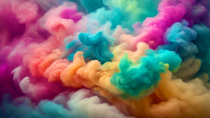 Fototapeta premium Colorful smoke cloud background 