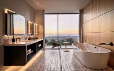 Luxurious Escape: Dive into the Serene Elegance of a Modern and Pristine Bathroom Haven!