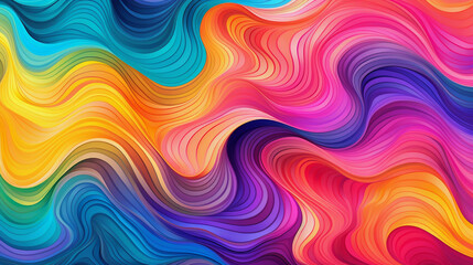 Obraz premium Abstract Dopamine Dressing: Psychedelic Fashion Motif