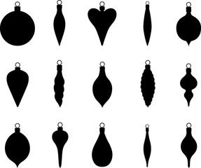 Illustration of different Christmas ball ornaments isolated on white