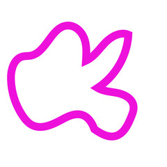 Fototapeta premium Pink outlines abstract shapes vector 