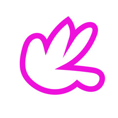 Pink outlines abstract shapes vector 