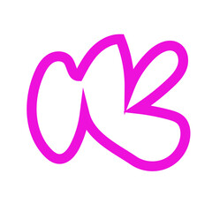 Pink outlines abstract shapes vector 