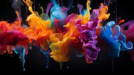 Splashes of liquid suspended in a moment of beauty, creating a captivating abstract display.