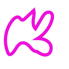 Pink outlines abstract shapes vector 