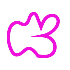 Pink outlines abstract shapes vector 