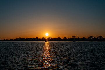sunset over lake