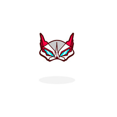 Cyborg kitsune mask, gaming and technology logo for your business and products
