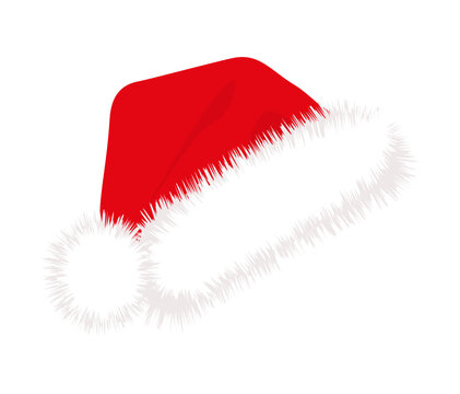 Red Santa Claus hat. Vector illustration
