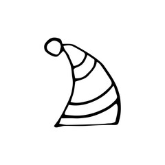 doodle Christmas hat for your creativity. Vector illustration
