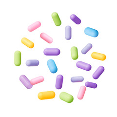 3D Sweet topping for cake and desserts. Vector illustration