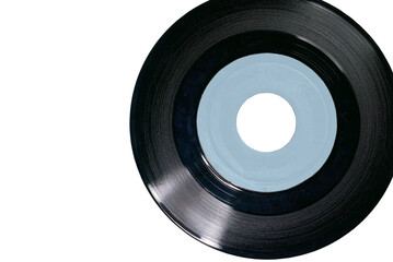 Old Vinyl 33 RPM Record Album with a 45 RPM Vinyl Record - obrazy, fototapety, plakaty