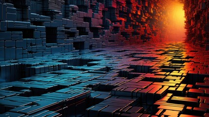 Abstract fantasy cyberpunk HD wallpaper, futuristic, light colorful, textured background with a full-color gradient, and copy space