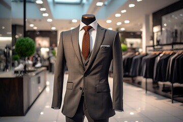 Clothing store ambiance Luxurious mens suit sophisticated store