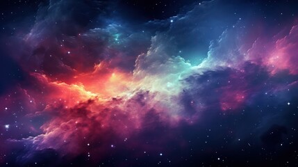 Fototapeta na wymiar Colorful Nebula in the night sky wallpaper