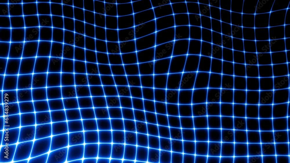 Fototapete technology digital wave background concept. beautiful motion waving dots texture with glowing lines.