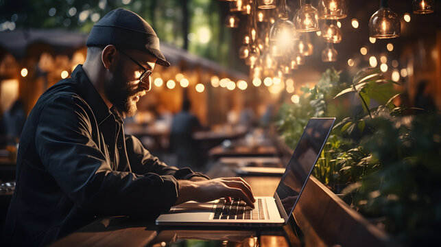 E-learning concept to graduation and earning a certificate program. Student hand touch virtual screen of online education via computer, having knowledge in college able to work 