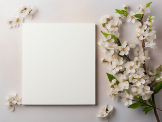 White theme, empty background for notebook mockup with decorations. AI generative