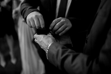 Wedding rings. It's time for a new beginning. Wedding rings on the hand.