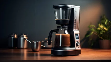 Keuken spatwand met foto Coffee maker for  coffee at home. Coffee blender and household kitchen appliances for makes hot drinks. © Zahid