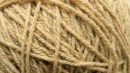 Simple brown ball of tangled string object detail, extreme closeup detail, natural organic string macro, up close shot, nobody, no people. Jumble, entanglement and confusion symbol, abstract concept