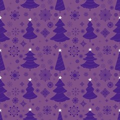 Cartoon retro seamless Christmas tree and balls pattern for wrapping paper and fabrics and linens and kids