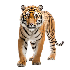 white Bengal tiger on transparent background PNG image