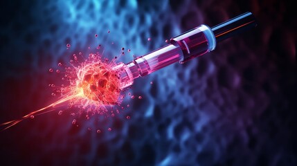 Preparation of plasma, with plasma contained in a syringe. Concept related to medical practices. - obrazy, fototapety, plakaty