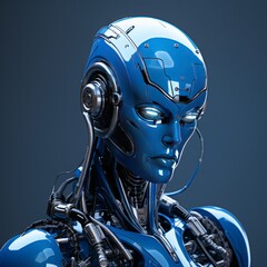 cybernetic indigo robot