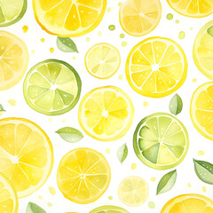 lemon background in watercolor  illustration
