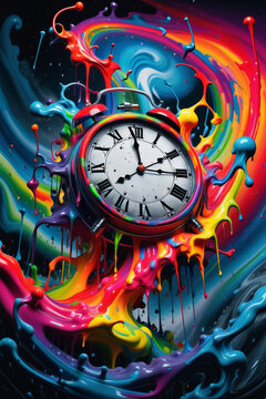 Clock with paint Splash
