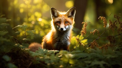 Curious fox in its habitat