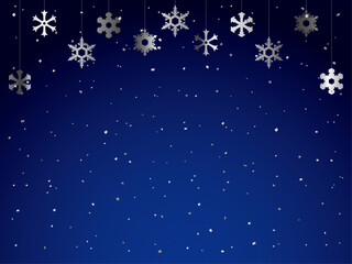 雪結晶飾り、紙吹雪、銀3