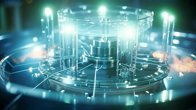 Closeup of a laboratory experiment producing a controlled burst of gamma rays, showcasing the potential applications and dangers of this type of radiation.