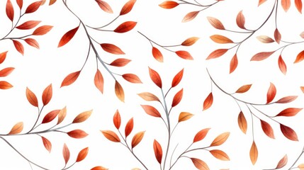 Seamless pattern with watercolor autumn leaves. illustration. Generative AI