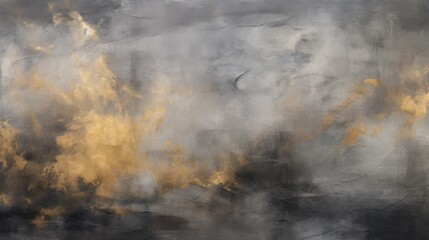 Elegant Grey and Gold Watercolor Textured Background AI Generated