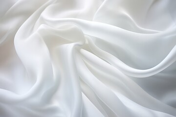 Closeup of elegant crumpled pure white silk fabric cloth   luxury background texture design