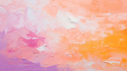 Painting close up texture background with pink, orange, yellow and white colors Generative AI