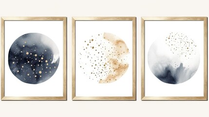 Set of four hand drawn abstract watercolor backgrounds. Elements for design. Generative AI