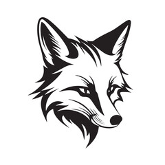 Fox in cartoon, doodle style. Isolated 2d vector illustration in logo, icon style, Eps 10, black and white. AI Generative