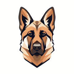 German Shepherd in cartoon, doodle style. Isolated 2d vector illustration in logo, icon style, Eps 10. AI Generative