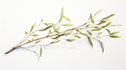 Watercolor Painting of Xyris Tennesseensis on White Surface AI Generated