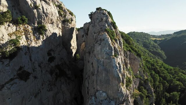 Top of mountain in Calabria region aerial view