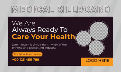 Medical Healthcare Doctor Billboard and web banner template