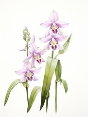 Fototapeta na wymiar Watercolor Rendering of Shenzhen Nongke Orchid AI Generated